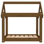 Cama para perros madera maciza pino marrón miel 71x55x70 cm