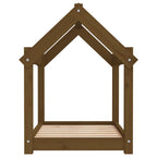 Cama para perros madera maciza pino marrón miel 71x55x70 cm