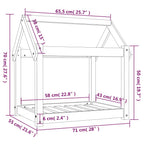Cama para perros madera maciza pino marrón miel 71x55x70 cm