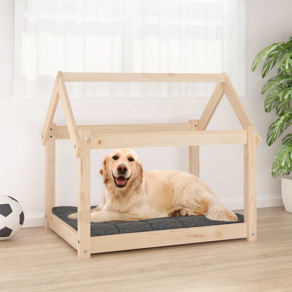 Cama para perros madera maciza de pino 55,5x45,5x28 cm