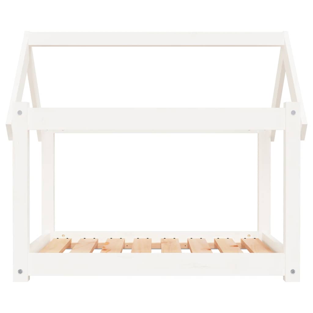 Cama para perros madera maciza de pino blanco 81x60x70 cm