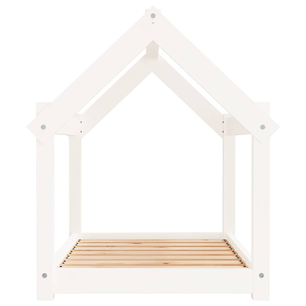 Cama para perros madera maciza de pino blanco 81x60x70 cm
