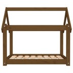 Cama para perros madera maciza pino marrón miel 81x60x70 cm