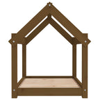 Cama para perros madera maciza pino marrón miel 81x60x70 cm