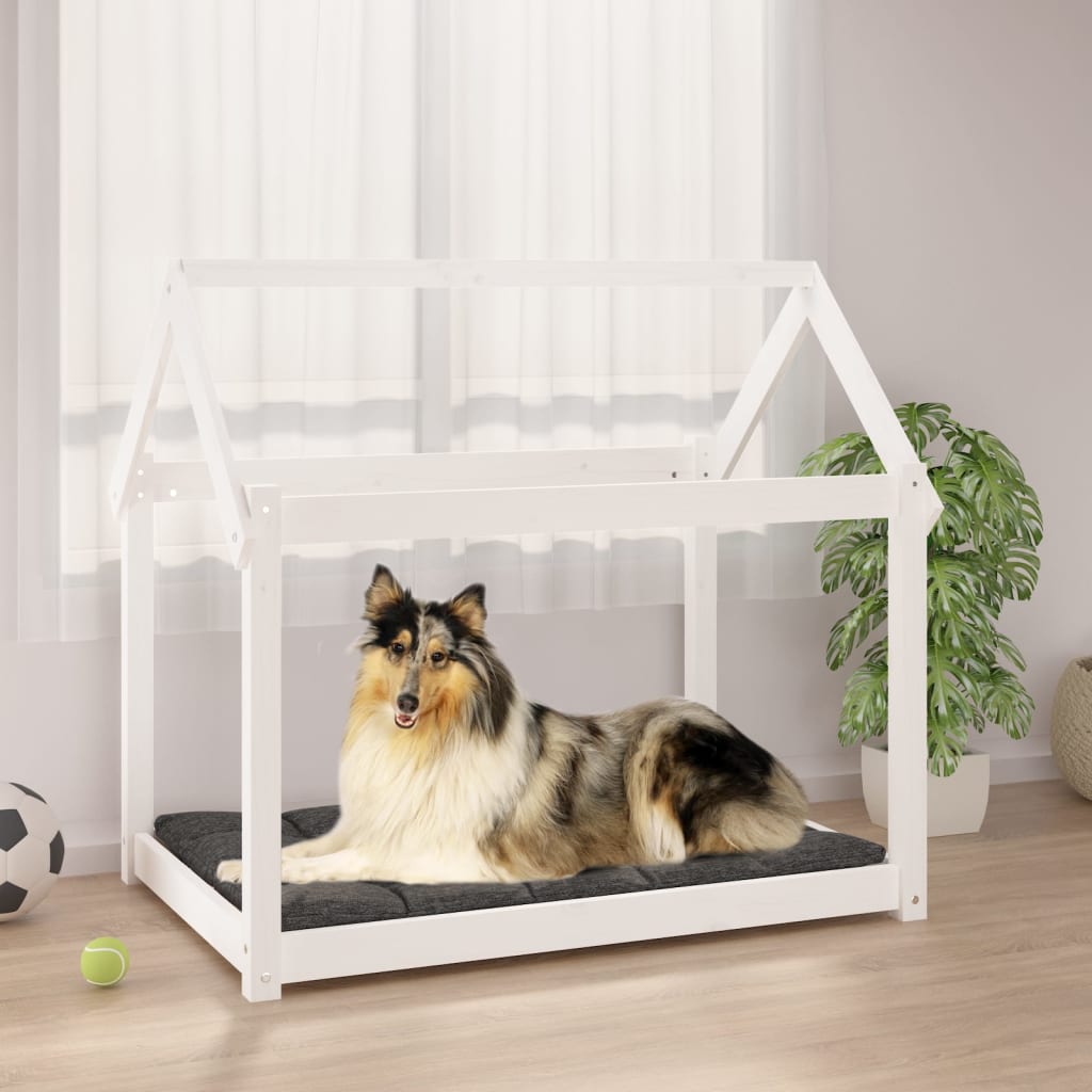 Cama para perros madera maciza de pino 55,5x45,5x28 cm