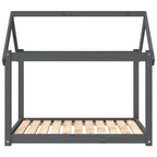 Cama para perros madera maciza de pino gris 101x70x90 cm