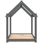 Cama para perros madera maciza de pino gris 101x70x90 cm