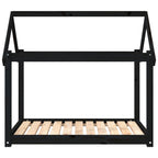 Cama para perros madera maciza de pino negro 101x70x90 cm