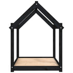 Cama para perros madera maciza de pino negro 101x70x90 cm