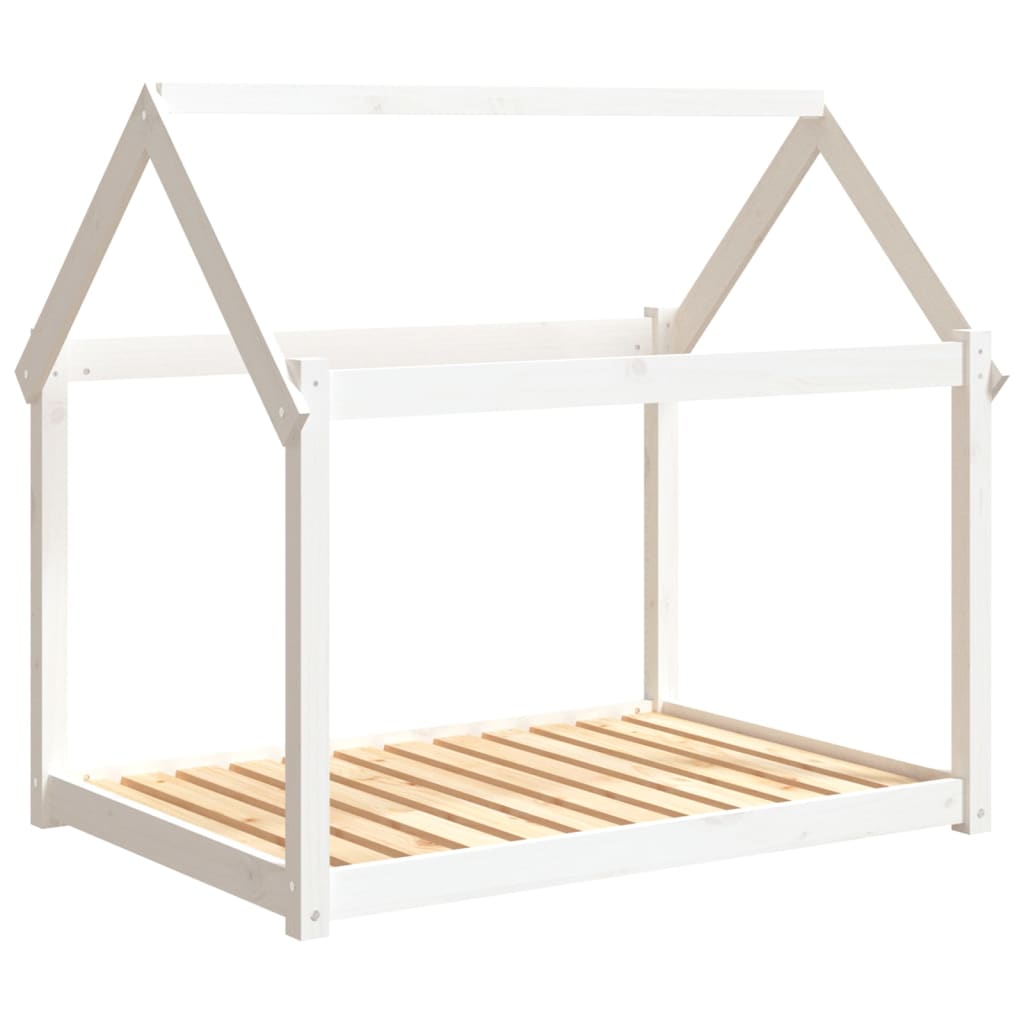 Cama para perros madera maciza de pino blanco 111x80x100 cm