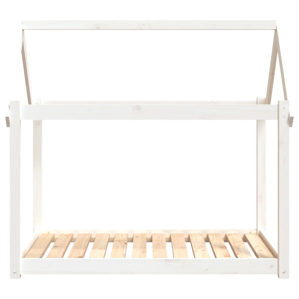 Cama para perros madera maciza de pino blanco 111x80x100 cm