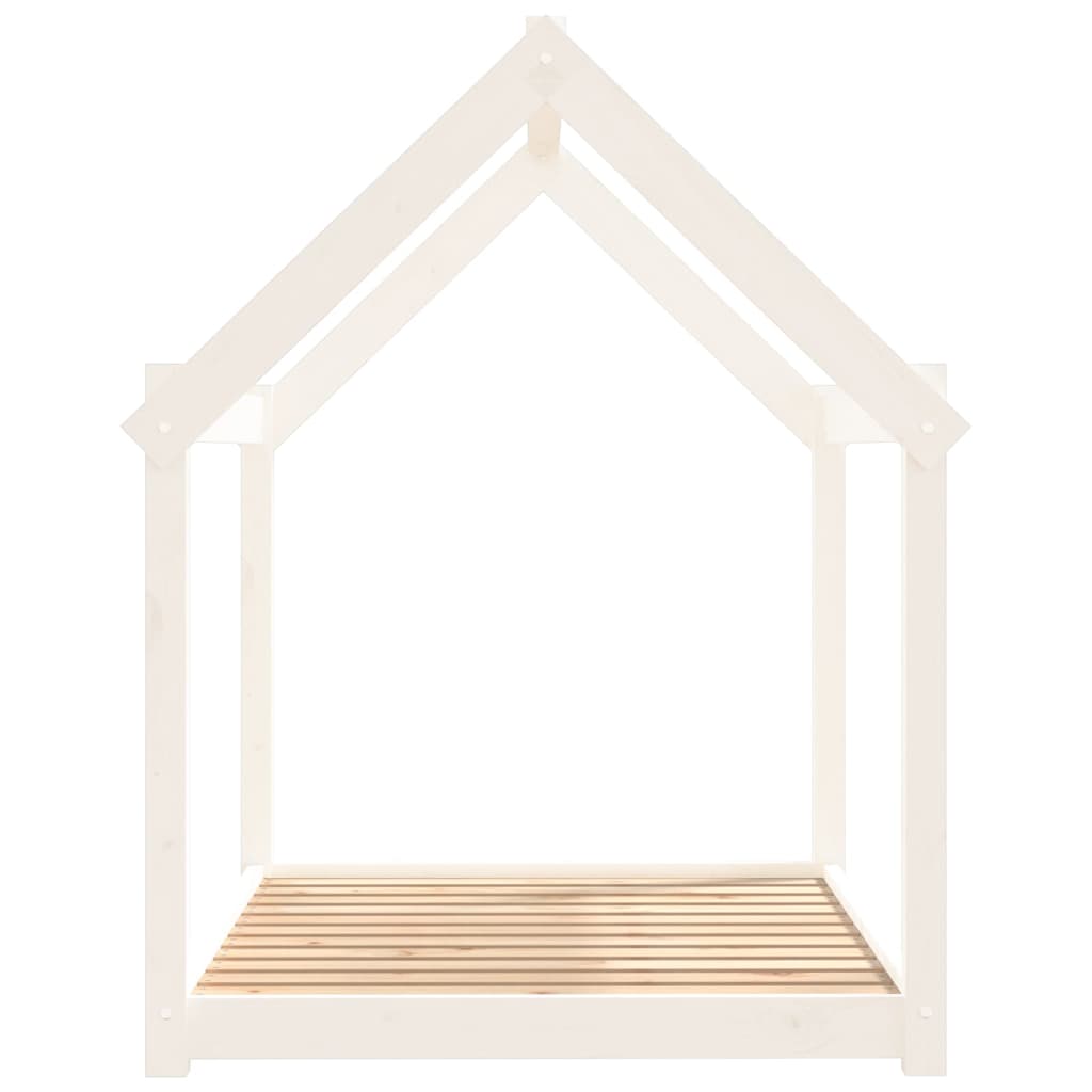 Cama para perros madera maciza de pino blanco 111x80x100 cm