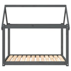 Cama para perros madera maciza de pino gris 111x80x100 cm