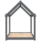 Cama para perros madera maciza de pino gris 111x80x100 cm
