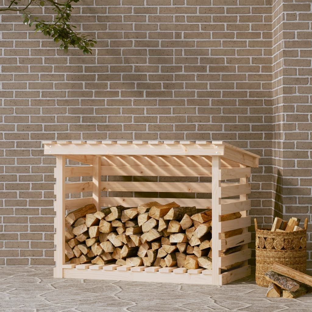 Leñero de madera maciza de pino 108x73x108 cm