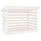 Leñero de madera maciza de pino blanco 108x73x79 cm