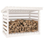 Leñero de madera maciza de pino blanco 108x73x79 cm
