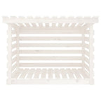 Leñero de madera maciza de pino blanco 108x73x79 cm