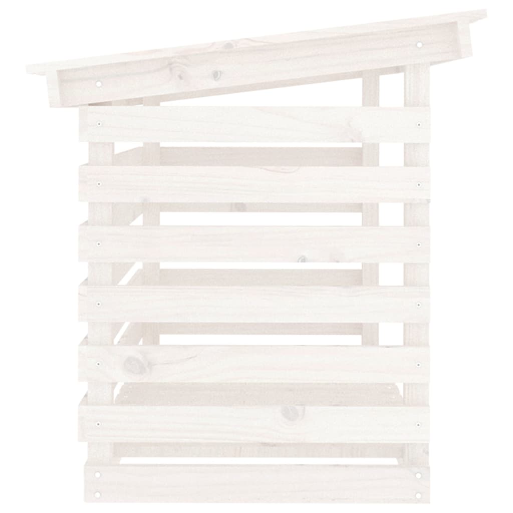 Leñero de madera maciza de pino blanco 108x73x79 cm