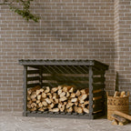 Leñero de madera maciza de pino blanco 108x73x79 cm