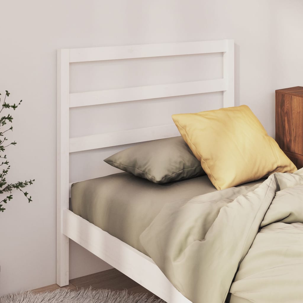 Cabecero cama madera contrachapada blanco brillo 200x1,5x80 cm