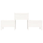 Jardinera de madera de pino maciza blanca 178,5x44x75 cm