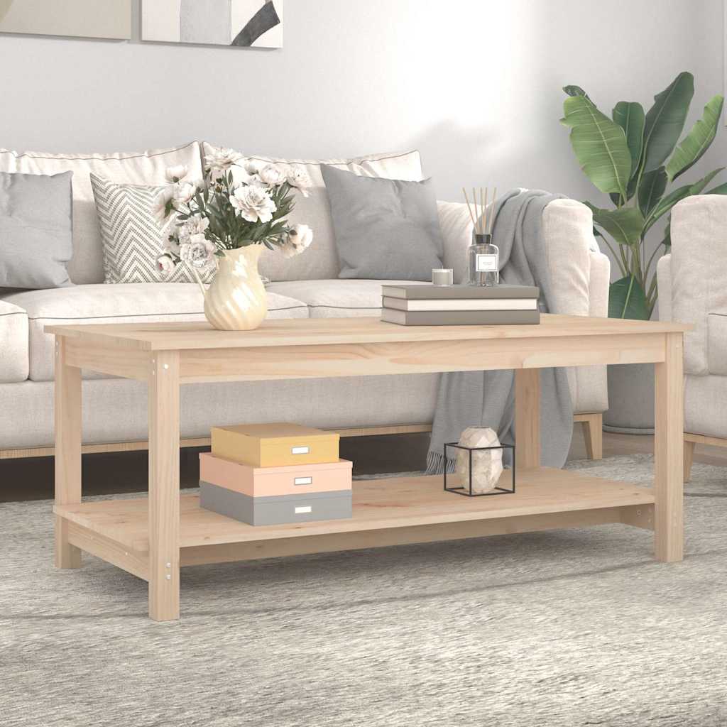 Mesa de centro de madera maciza de pino 110x55x45 cm