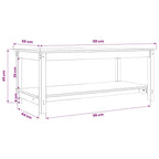 Mesa de centro de madera maciza de pino 110x55x45 cm