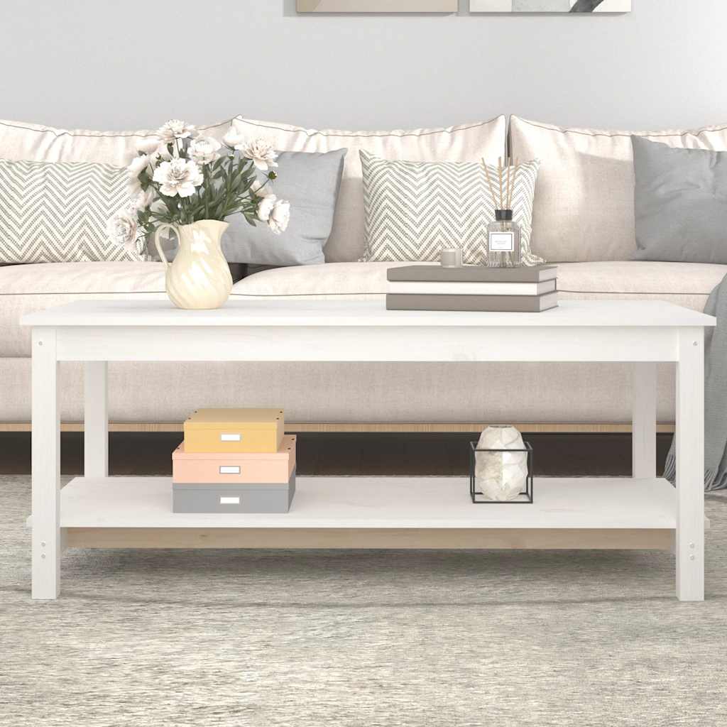 Mesa de centro de madera maciza de pino 110x55x45 cm