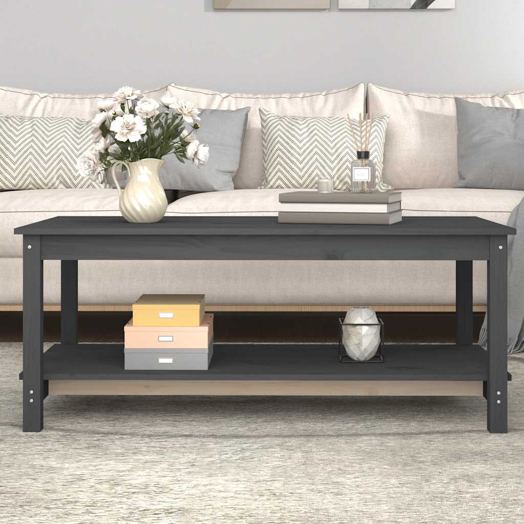 Mesa de centro de madera maciza de pino 110x55x45 cm