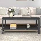 Mesa de centro de madera maciza de pino 110x55x45 cm