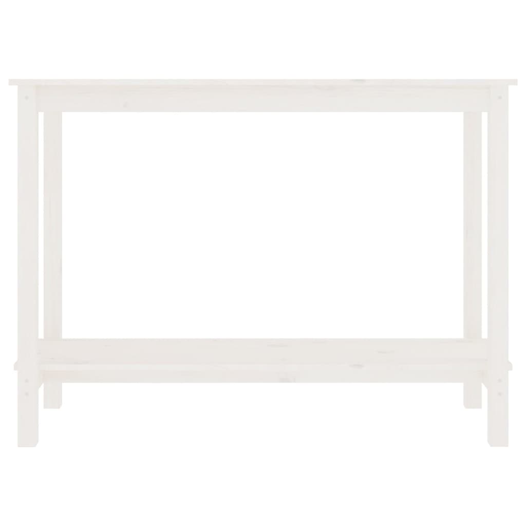Mesa consola de madera maciza de pino blanco 110x40x80 cm