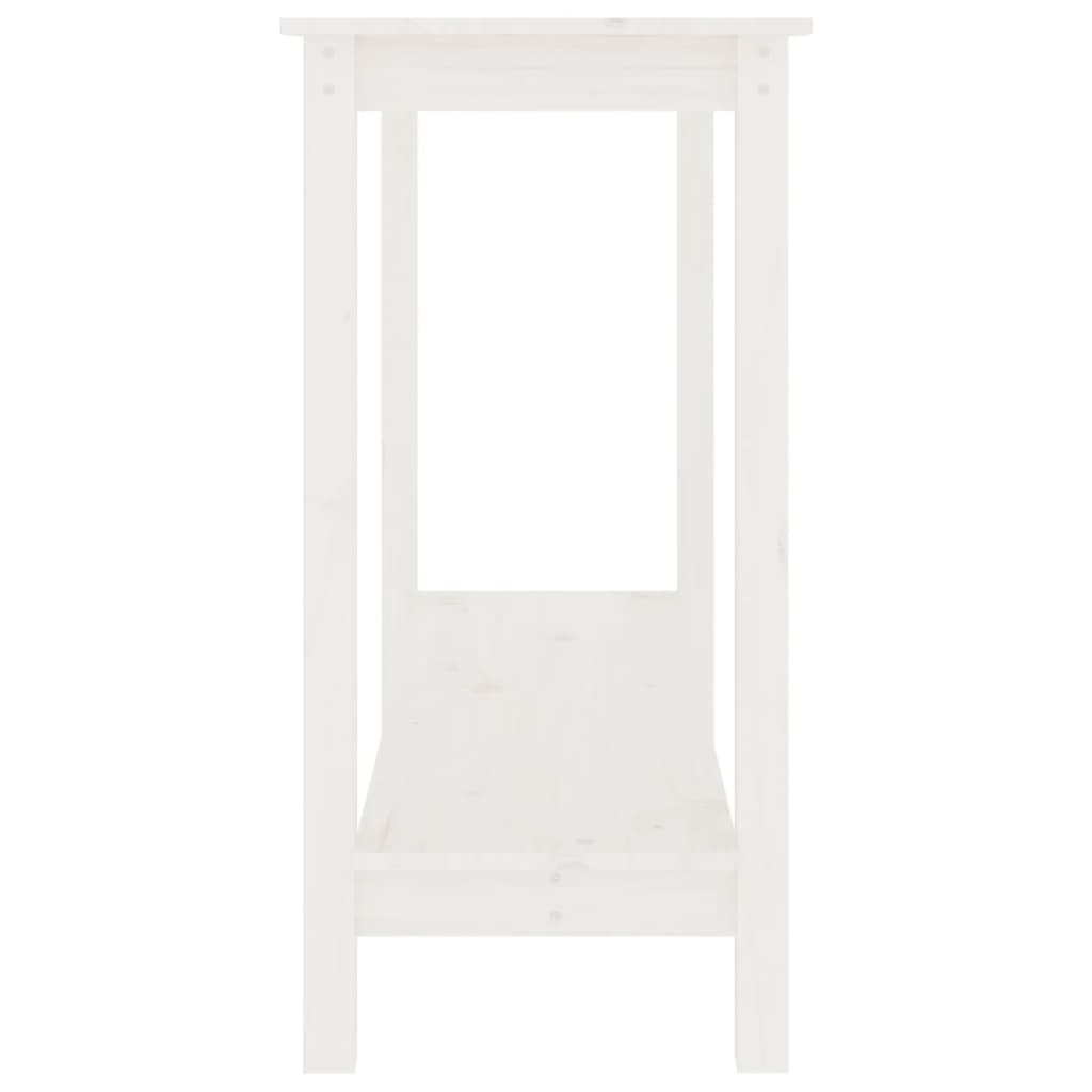 Mesa consola de madera maciza de pino blanco 110x40x80 cm