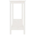 Mesa consola de madera maciza de pino blanco 110x40x80 cm