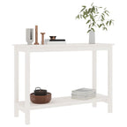 Mesa consola de madera maciza de pino blanco 110x40x80 cm