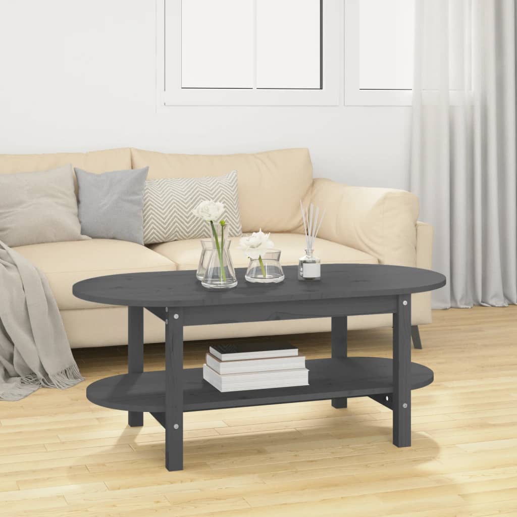 Mesa de centro de madera de pino maciza Ø 42,5x45 cm