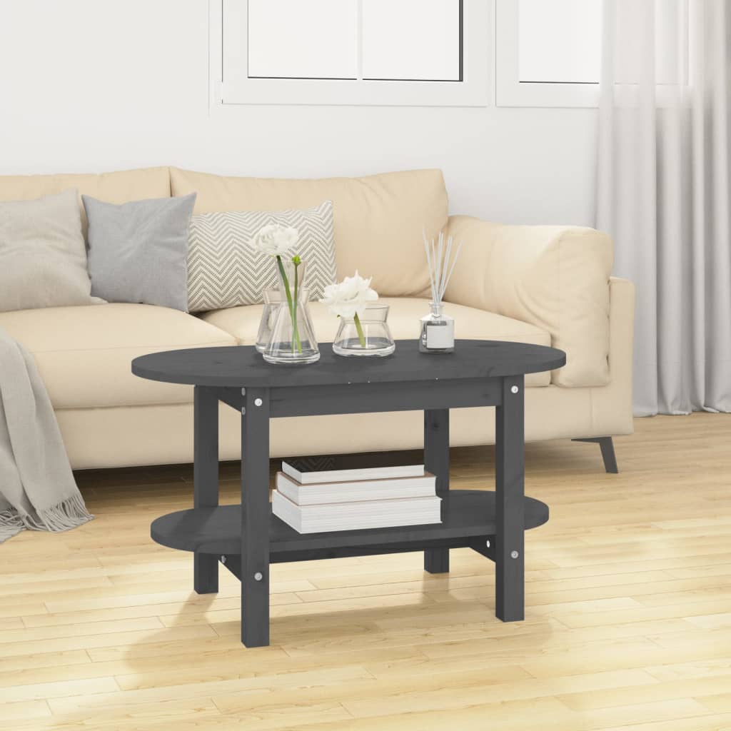 Mesa de centro de madera de pino maciza Ø 42,5x45 cm