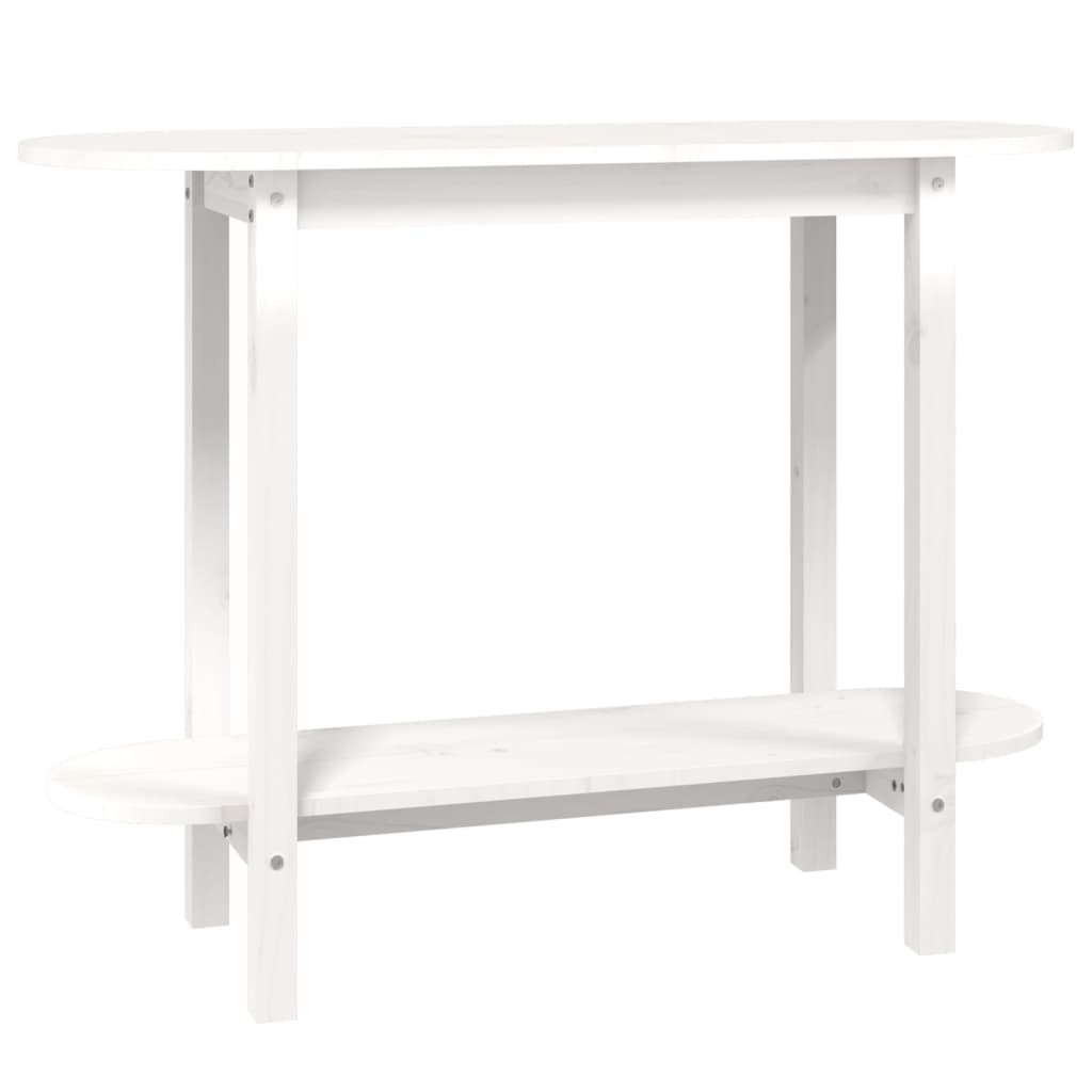 Mesa consola de madera maciza de pino blanco 110x40x80 cm