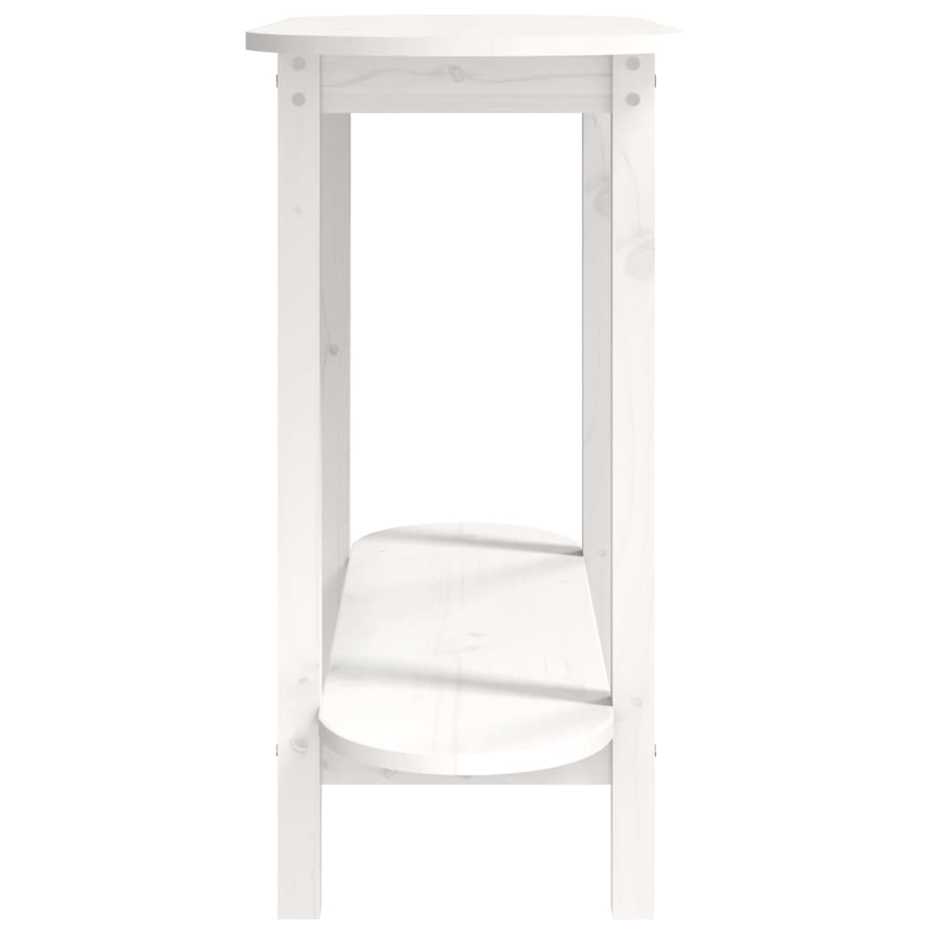 Mesa consola de madera maciza de pino blanco 110x40x80 cm