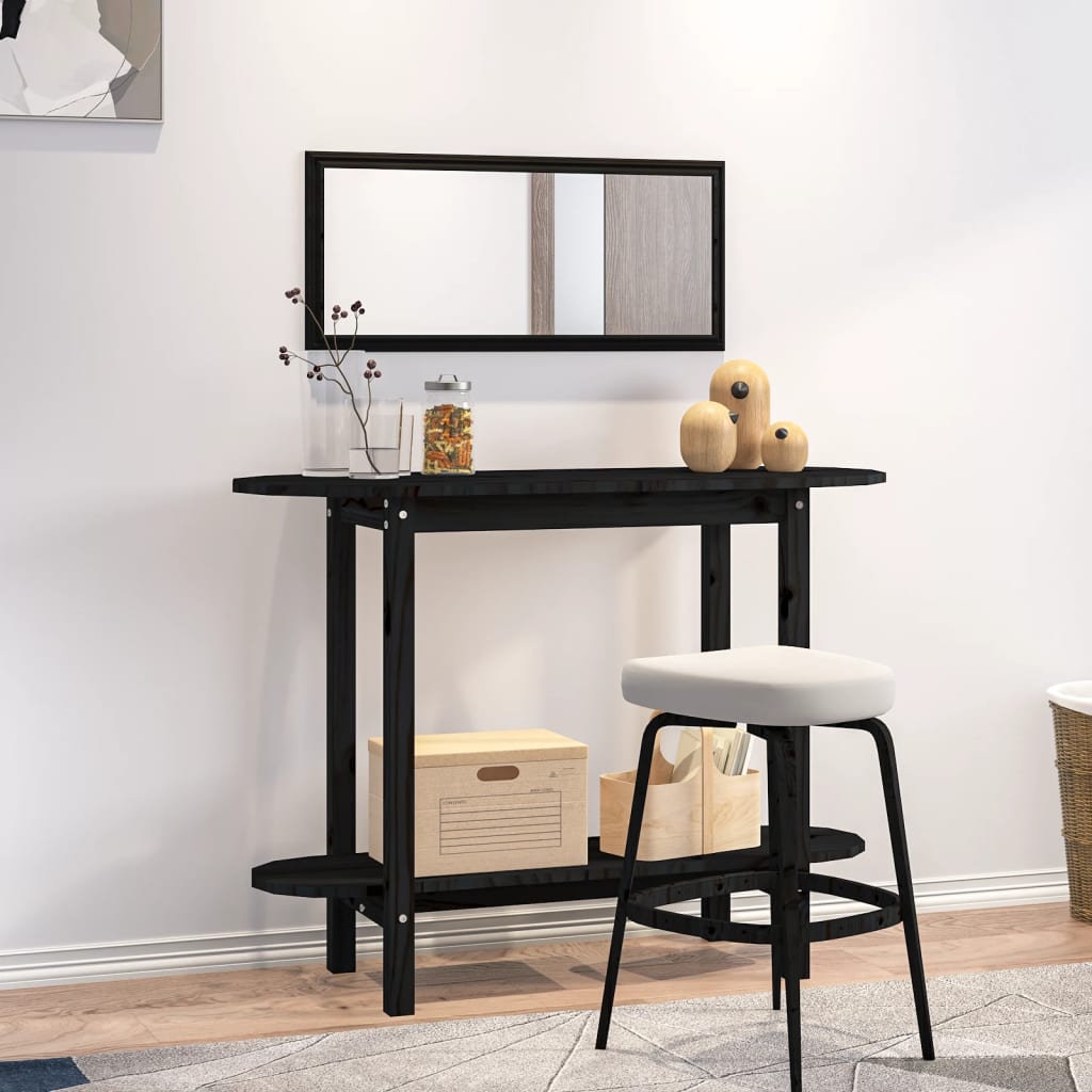 Mesa consola de madera maciza de pino blanco 110x40x80 cm