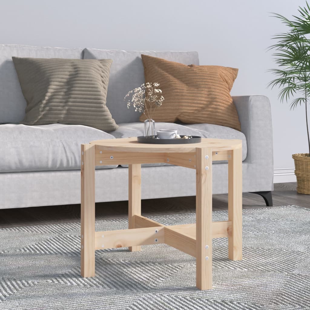 Mesa de centro de madera de pino maciza Ø 42,5x45 cm