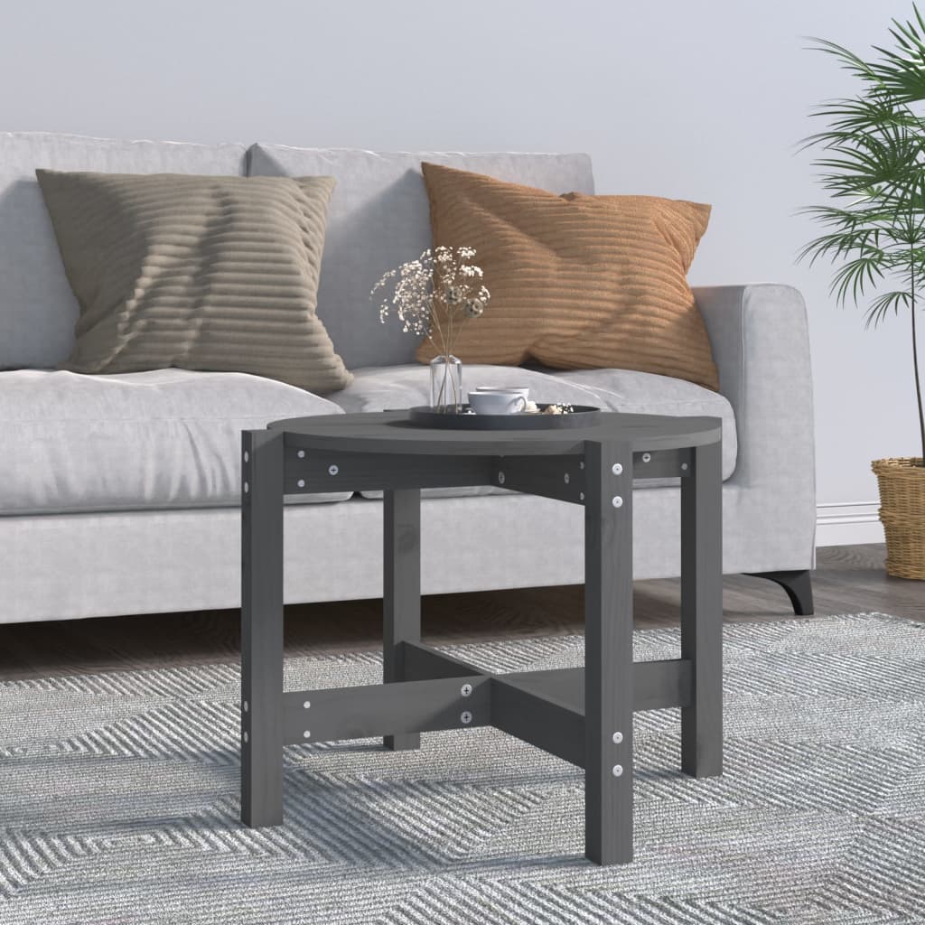 Mesa de centro de madera de pino maciza Ø 42,5x45 cm