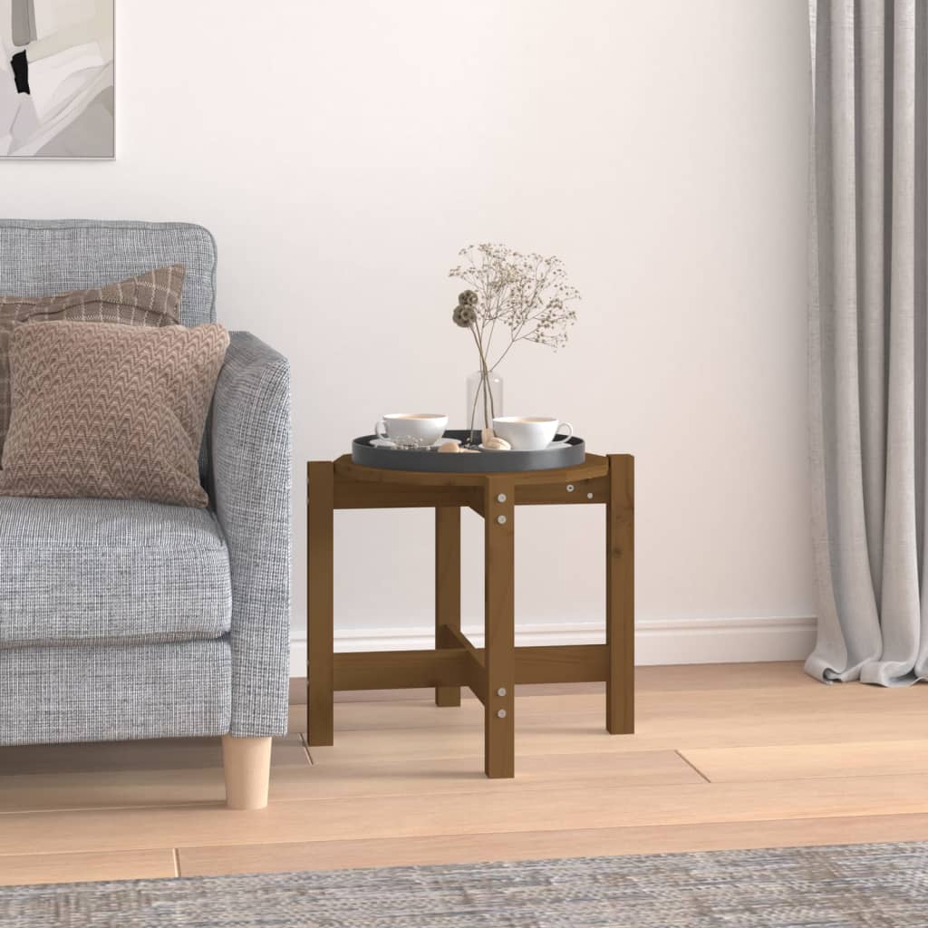 Mesa de centro de madera de pino maciza Ø 42,5x45 cm