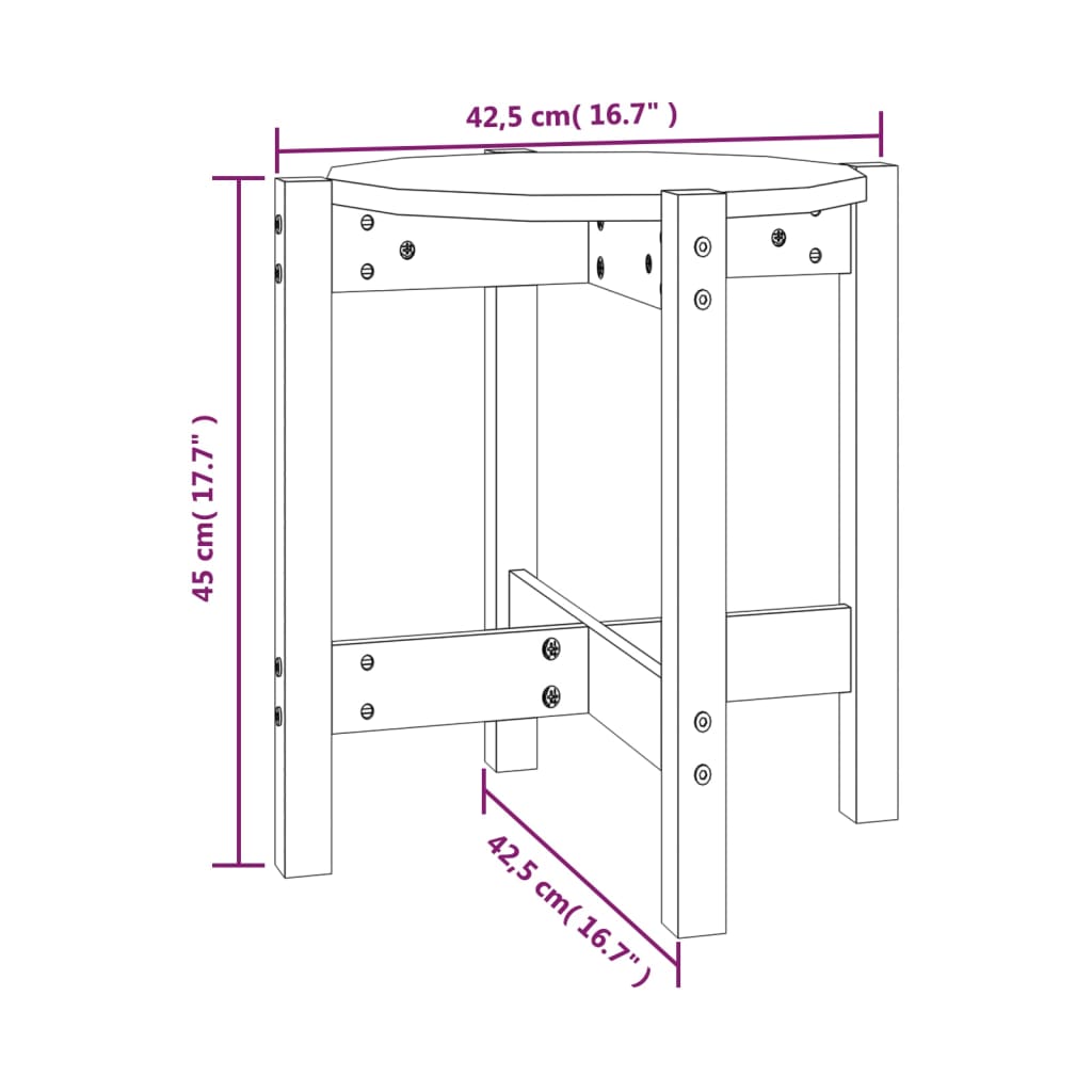 Mesa de centro de madera de pino maciza Ø 42,5x45 cm