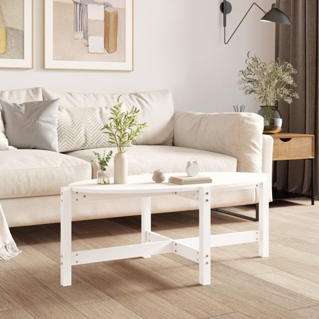 Mesa de centro de madera de pino maciza Ø 42,5x45 cm