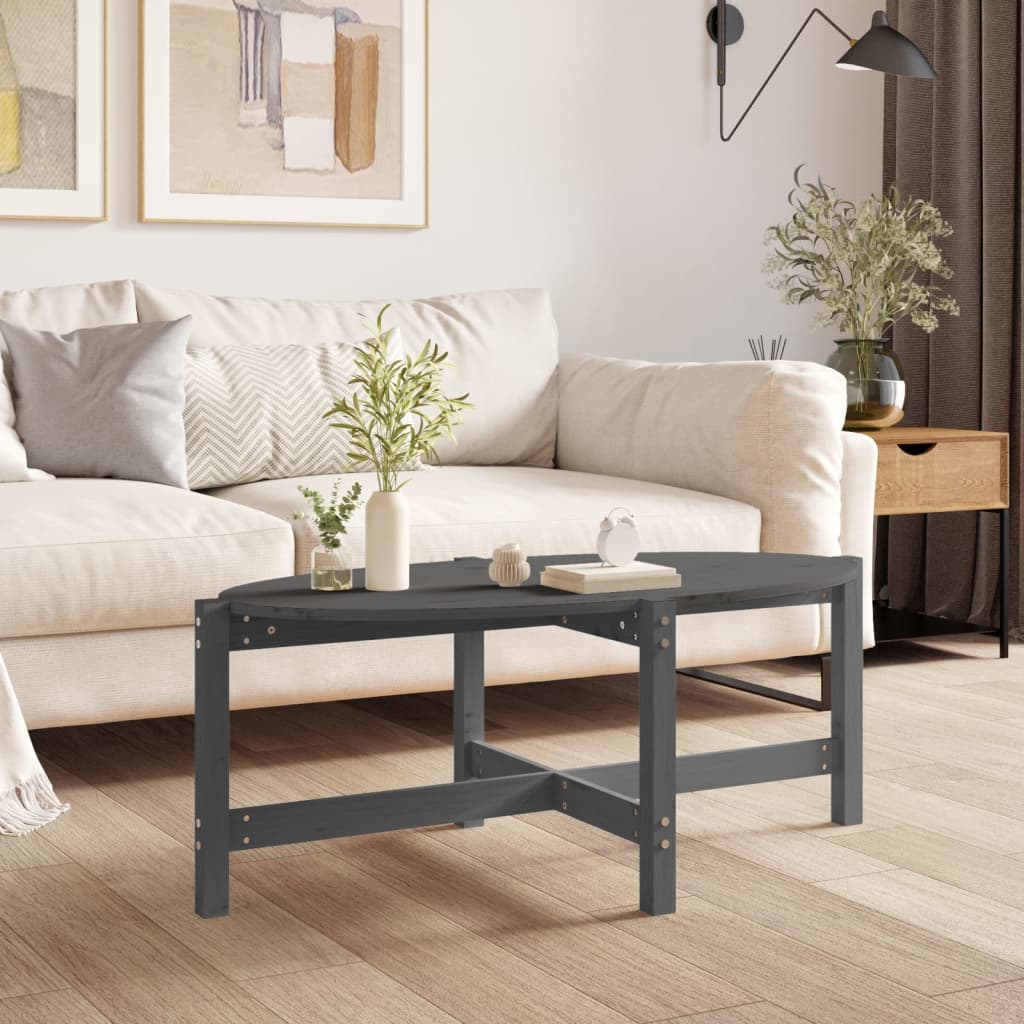 Mesa de centro de madera de pino maciza Ø 42,5x45 cm
