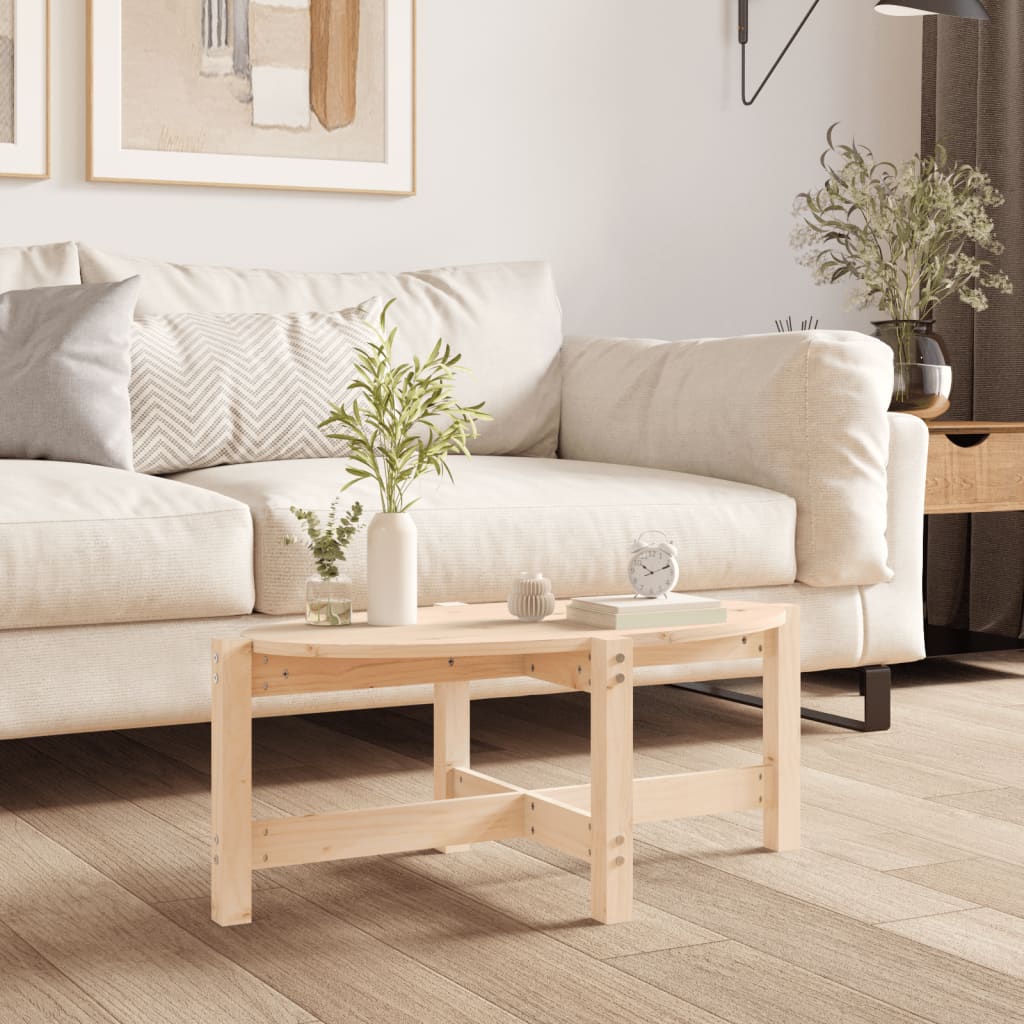 Mesa de centro de madera de pino maciza Ø 42,5x45 cm