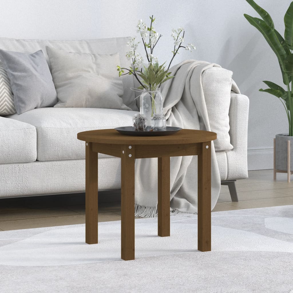 Mesa de centro de madera de pino maciza Ø 42,5x45 cm