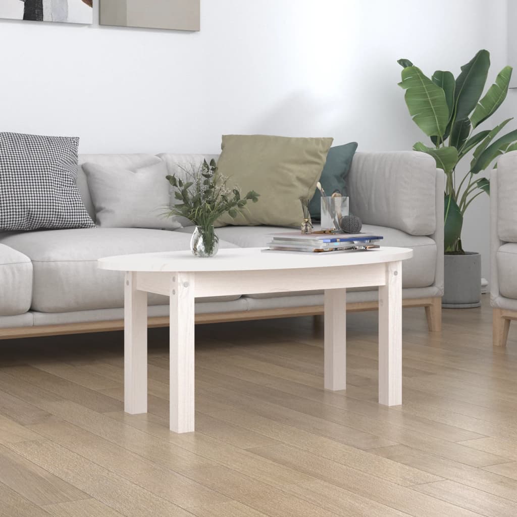 Mesa de centro de madera de pino maciza Ø 42,5x45 cm