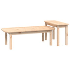 Juego de mesas de centro 2 piezas madera maciza de pino